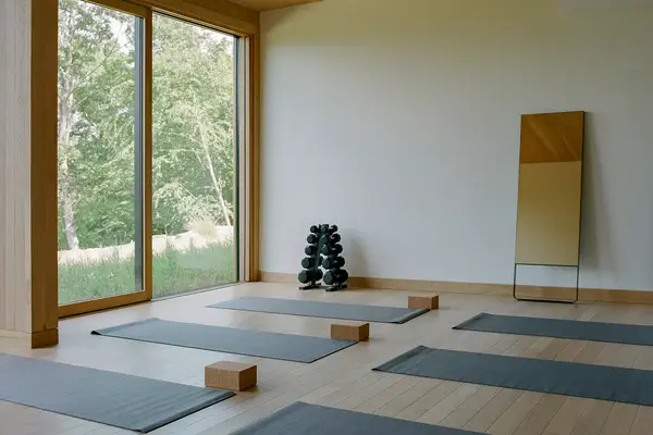 The yoga room at Piaule Catskill