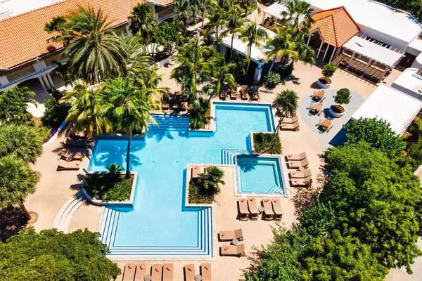 Aerial view of the pool at ZoeÌtry CuracÌ§ao Resort & Spa, CuracÌ§ao