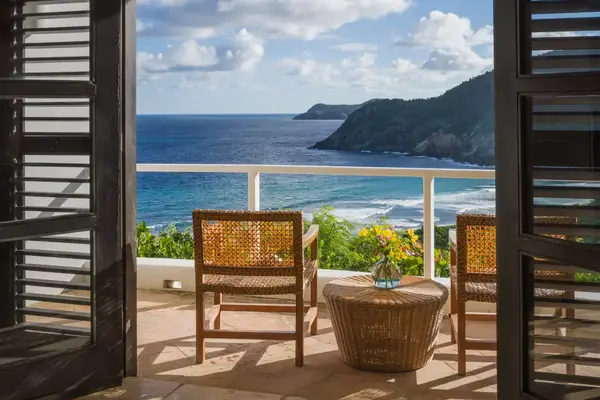 Patio overlooking ocean