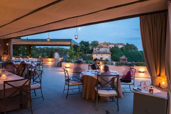 The terrace at Osteria del Borro at Il Borro