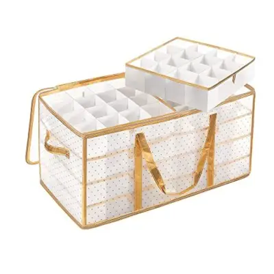 SONGMICS Christmas Ornament Storage Box