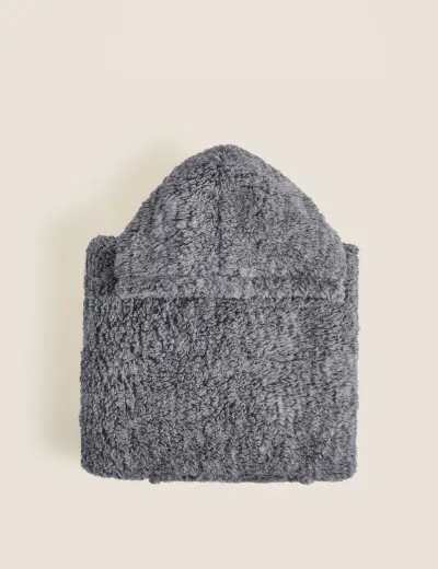 Teddy Fleece Hooded Blanket