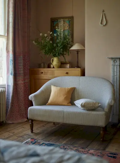 Clandon Sofa, Black Ticking Stripe