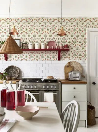 wallpaper ideas country kitchen