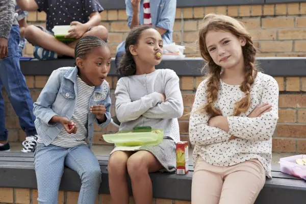 children at modern school facility