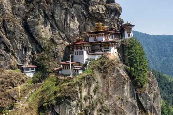 Tigers Nest Monastery in Bhutan on a cliffside