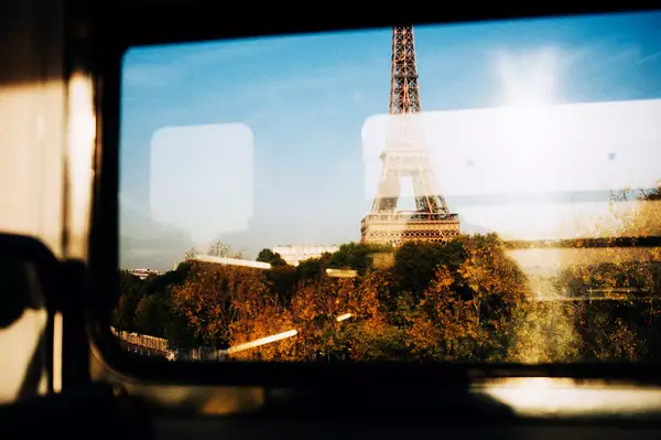 Eiffel Tower from a train