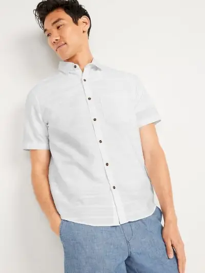 Cotton-Dobby Everyday Short-Sleeve Shirt 