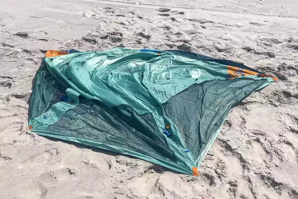 The Kelty Cabana Shelter collapsed on a beach