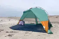 The Kelty Cabana Shelter on a beach
