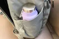 Vadoworld Collapsible Water Bottle in a backpack pocket