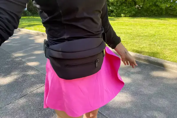 Person wearing the Dagne Dover Ace Fanny Pack outdoors