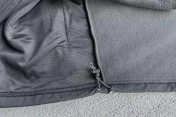 The North Face Denali Zip Jacket on a concrete floor, interior-view