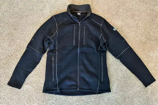 KUHL Interceptr Full-Zip Jacket on a carpeted floor