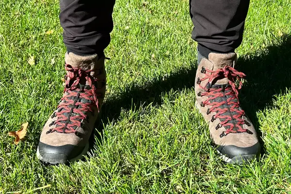 A person wears the Danner Arctic 600 Side-Zip Boots