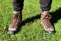 A person wears the Danner Arctic 600 Side-Zip Boots