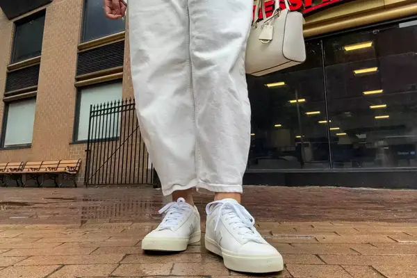 The front view of a person wearing the Veja Women