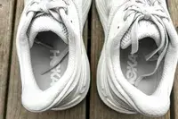 A close-up of the insides of the Hoka Bondi 9 sneakers