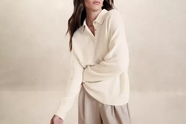 Luna Boyfriend Cashmere Sweater Polo