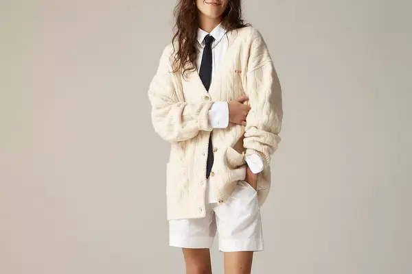 Limited-edition Holiday X J.Crew cable-knit cardigan sweater