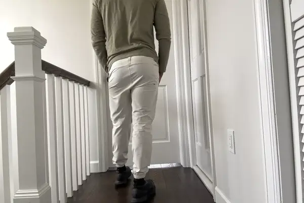 The back of a person wearing the lululemon License to Train Jogger