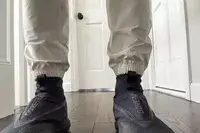 A closeup of the ankles on the lululemon License to Train Jogger