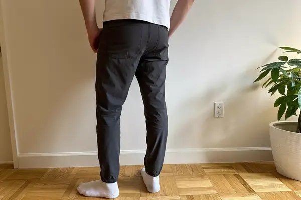 A person stands inside while wearing the Patagonia Men