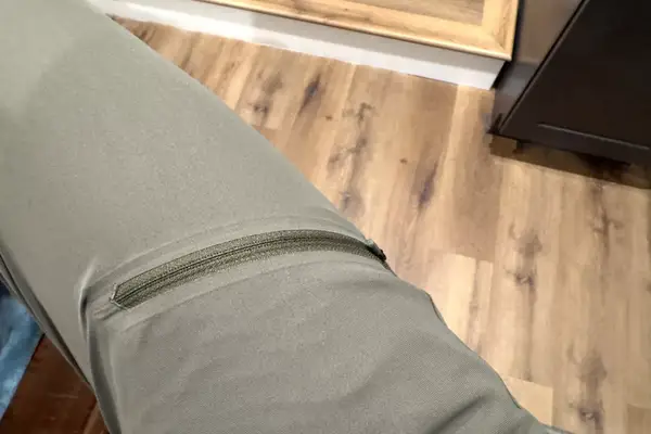 A close-up of a leg pocket on the Nomatic Outset Jogger