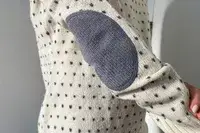 A close up of the elbow patch on the Fjallraven Ovik Knit Sweater