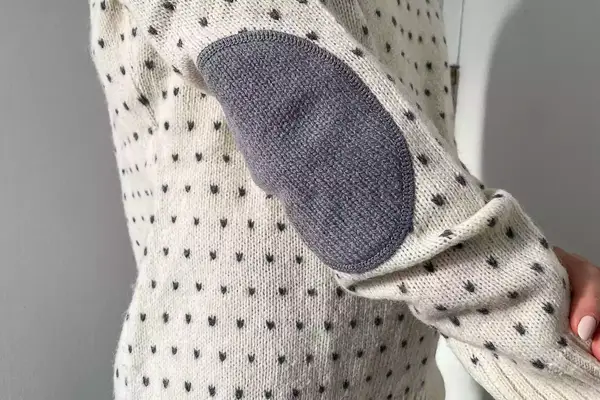 A close up of the elbow patch on the Fjallraven Ovik Knit Sweater