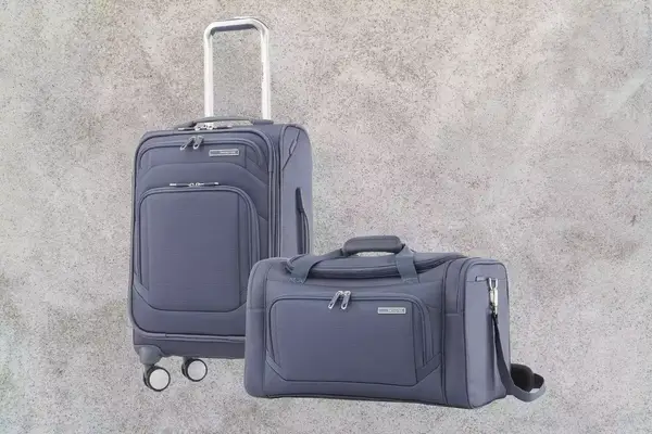 Samsonite Ascentra Softside Luggage on a concrete background