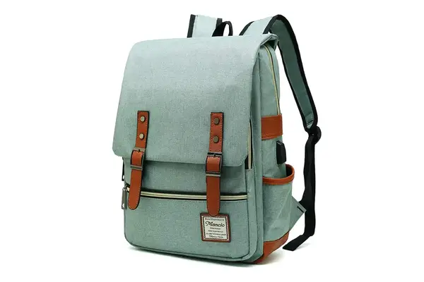 Mancio Vintage Laptop Backpack with USB Charging Port