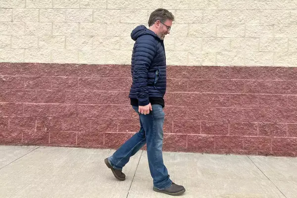 A person wearing the Decathlon Forclaz Men