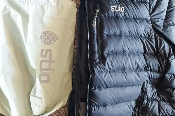 The logo and liner on the Stio Men