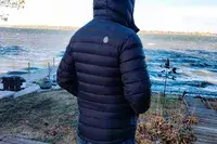 The logo on the back of the Stio Men