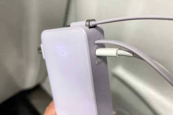 A close up of the ports on the Anker Nano 3-in-1 Portable Power Bank