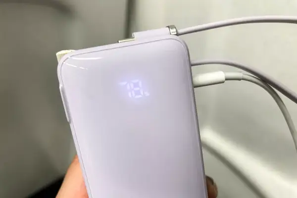 A close up of the Anker Nano 3-in-1 Portable Power Bank