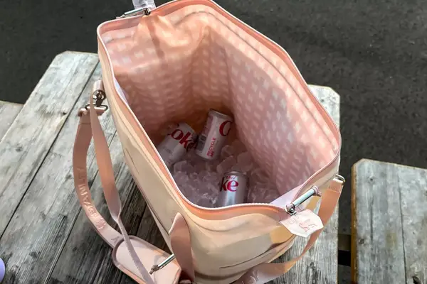 Canned soda and ice in the Stanley The All Day Julienne Max 30-Can Cooler