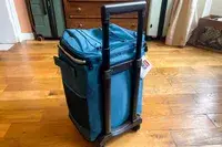 The handle on the Coleman Chiller 42-Can Soft-Sided Portable Cooler with Wheels