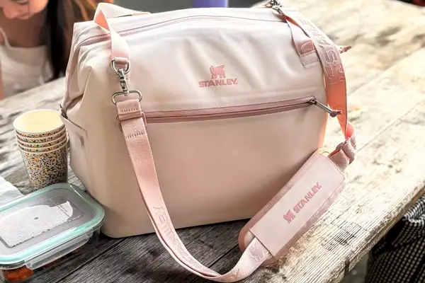 The Stanley The All Day Julienne Max 30-Can Cooler on a wooden table