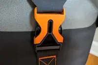 A close-up of the buckle on the Engel HD30 Heavy-Duty Soft-Sided Cooler Bag