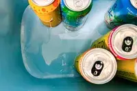 Drinks and melted ice in the Hydro Flask 20L Carry Out Soft Cooler Travel Bag