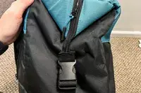 A buckle and strap on the Igloo Latitude Snapdown 36-Can Cooler Bag