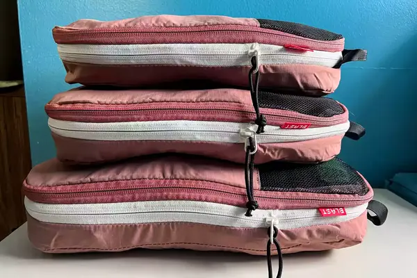 The Blast 6PCS Compression Travel Packing Cubes stacked on top of each other