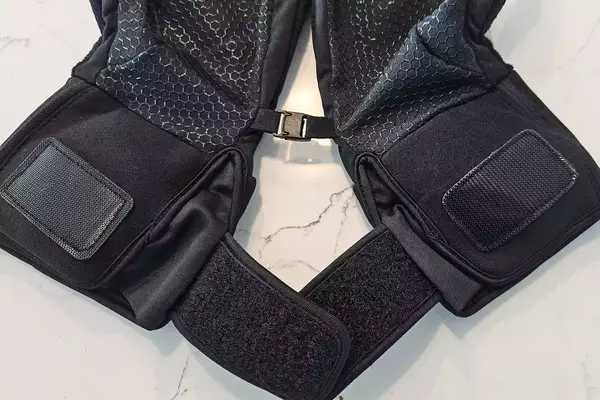 A close-up of the velcro straps on the SAVIOR HEAT Heated Glove Liners