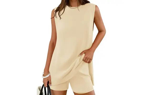 Zesica Womens Summer 2 Piece Matching Long Sweater Shorts