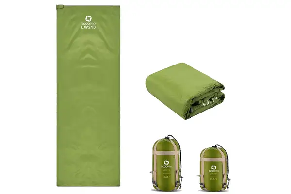 Amazon ECOOPRO Warm Weather Sleeping Bag - Portable, Waterproof, Compact Lightweight, Comfort with Compression Sack