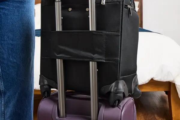 The strap on the back of the Samsonite Theorym Underseater