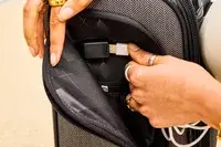 A person plugs a cord into the Hartmann Herringbone Deluxe Underseater