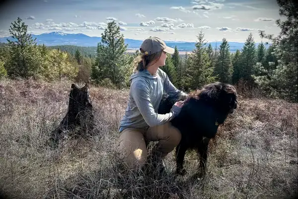 A person wearing the Outdoor Research Women